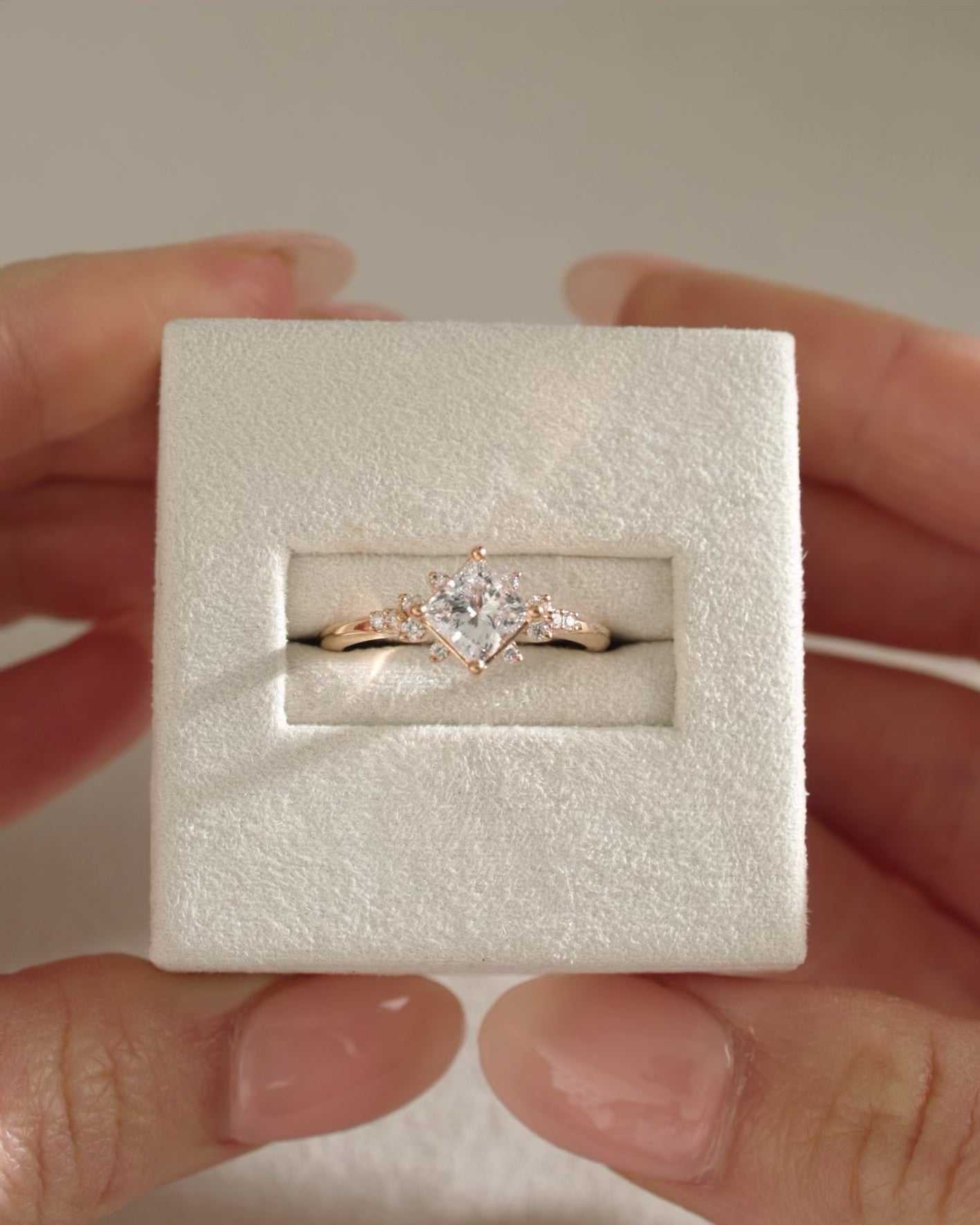 1 Carat Princess Cut Moissanite Ring