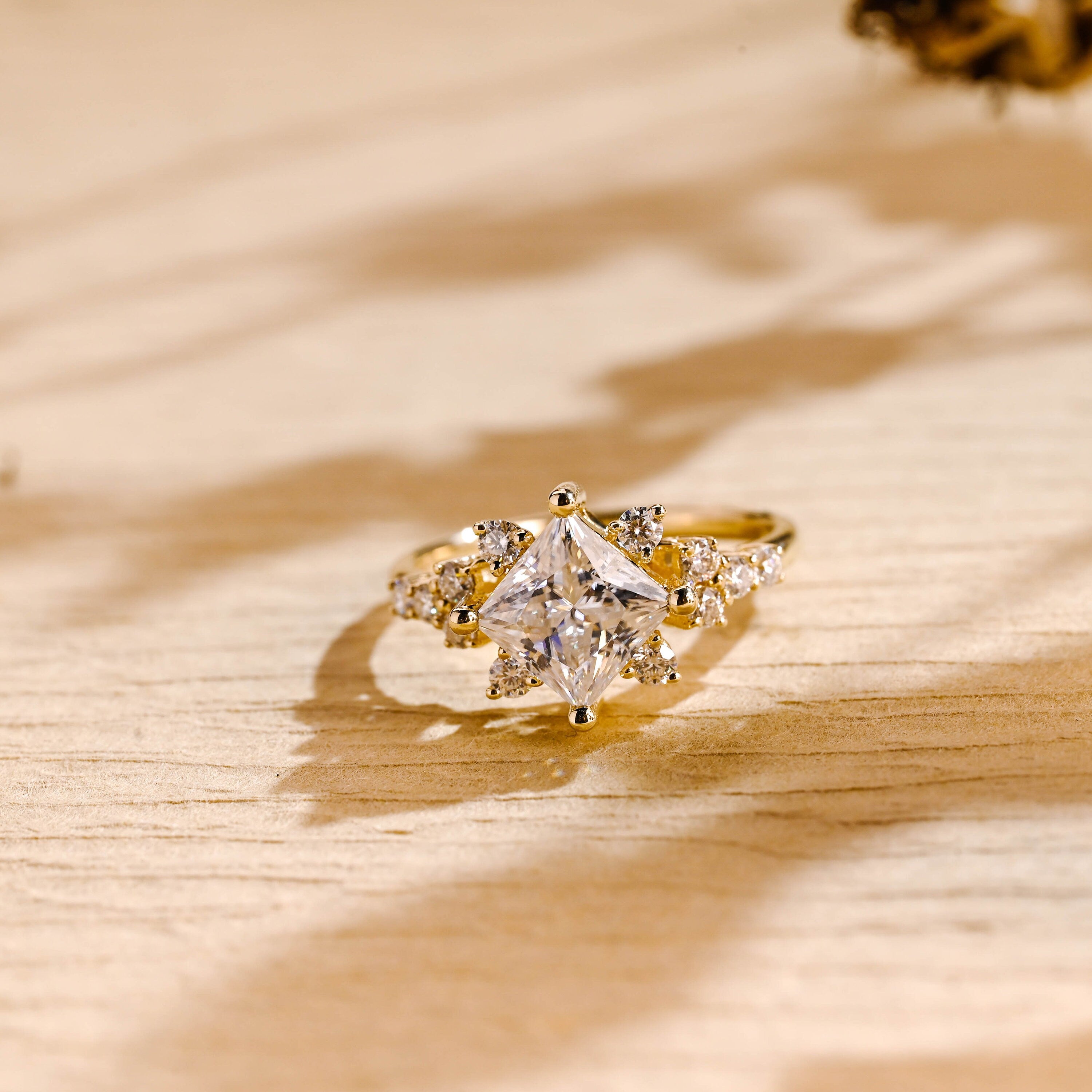 1 Carat Princess Cut Moissanite Ring