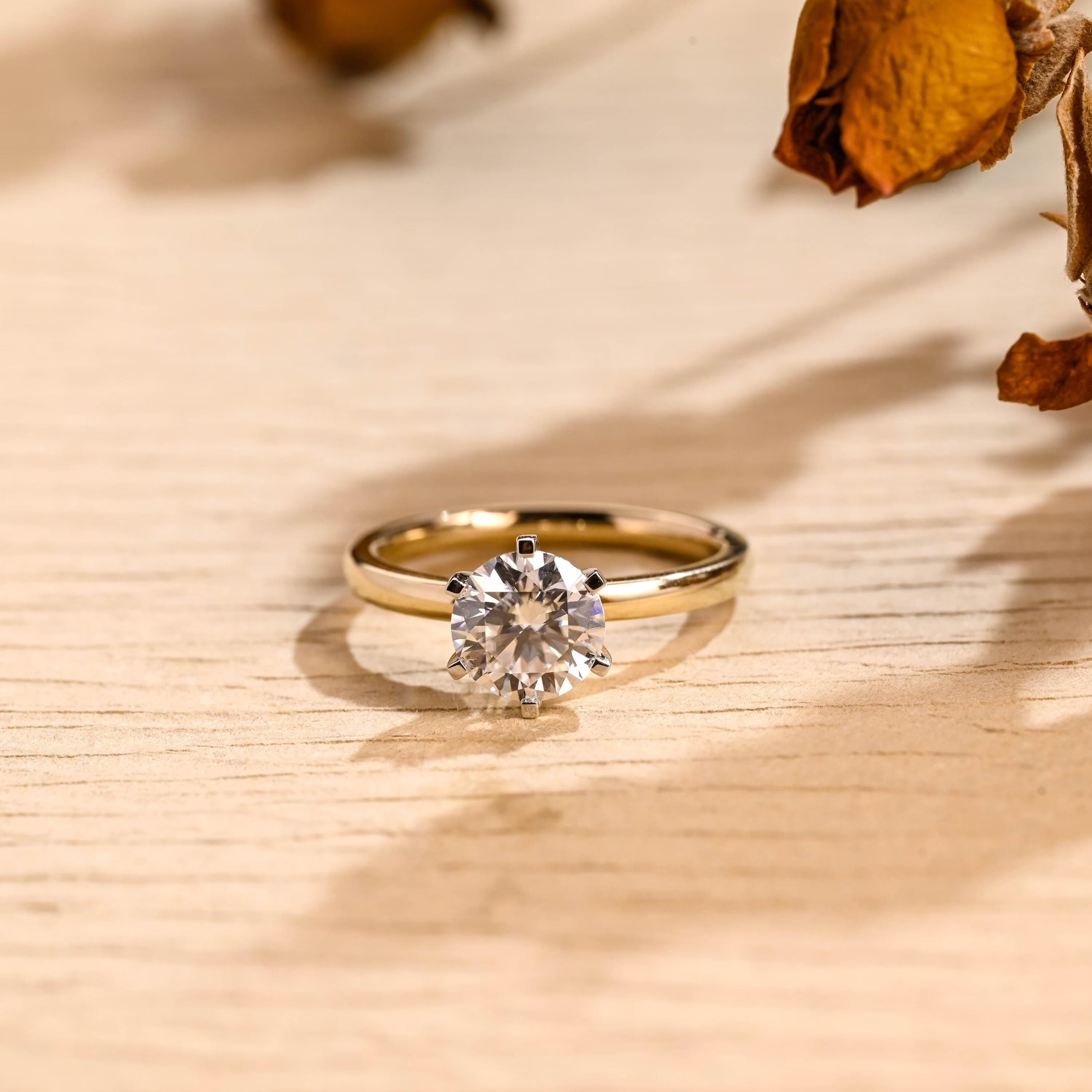 Round Solitaire Moissanite Ring