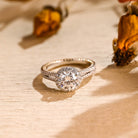 Double Halo Moissanite Engagement Ring
