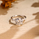 Round Pavé Moissanite Engagement Ring
