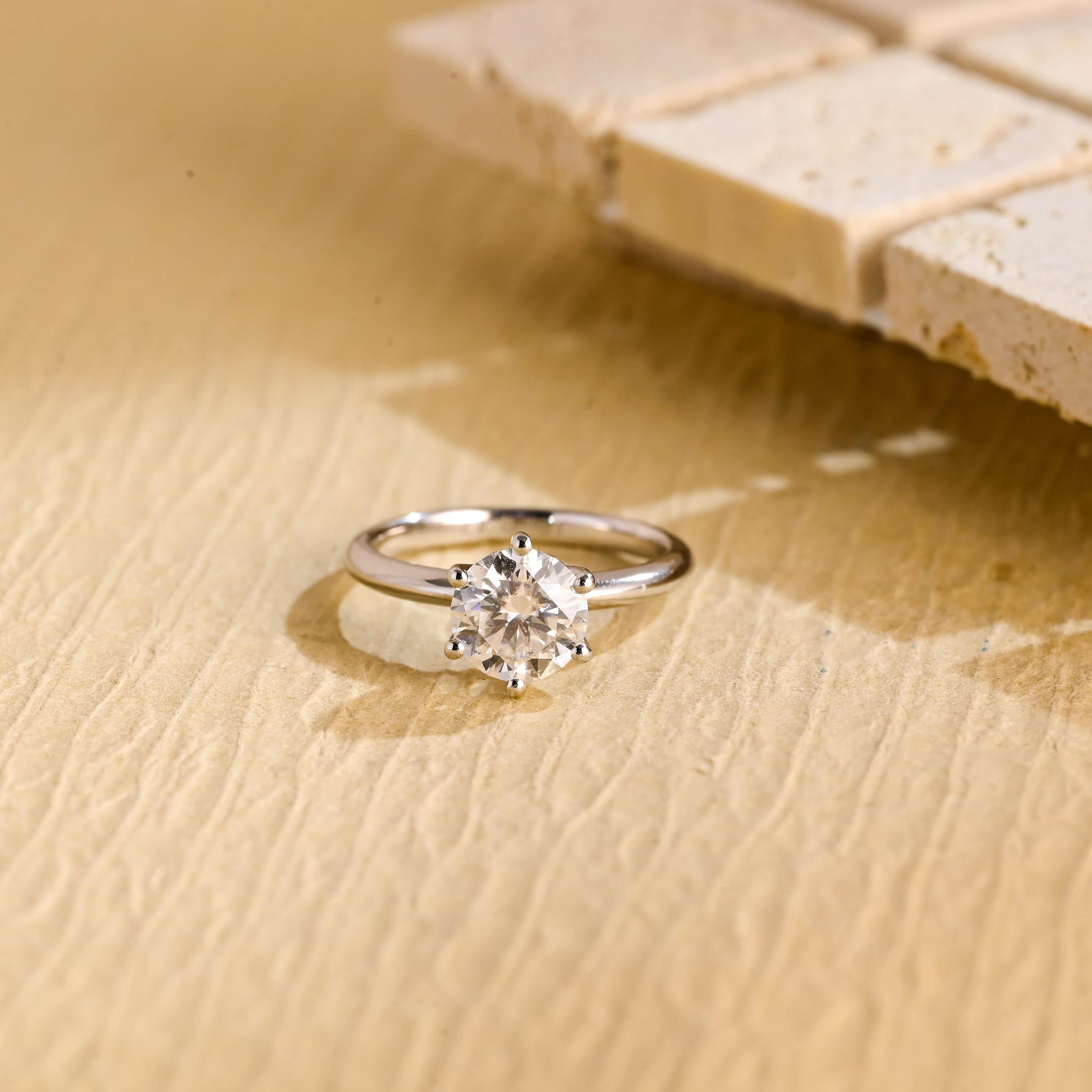 1 Carat Moissanite Engagement Ring