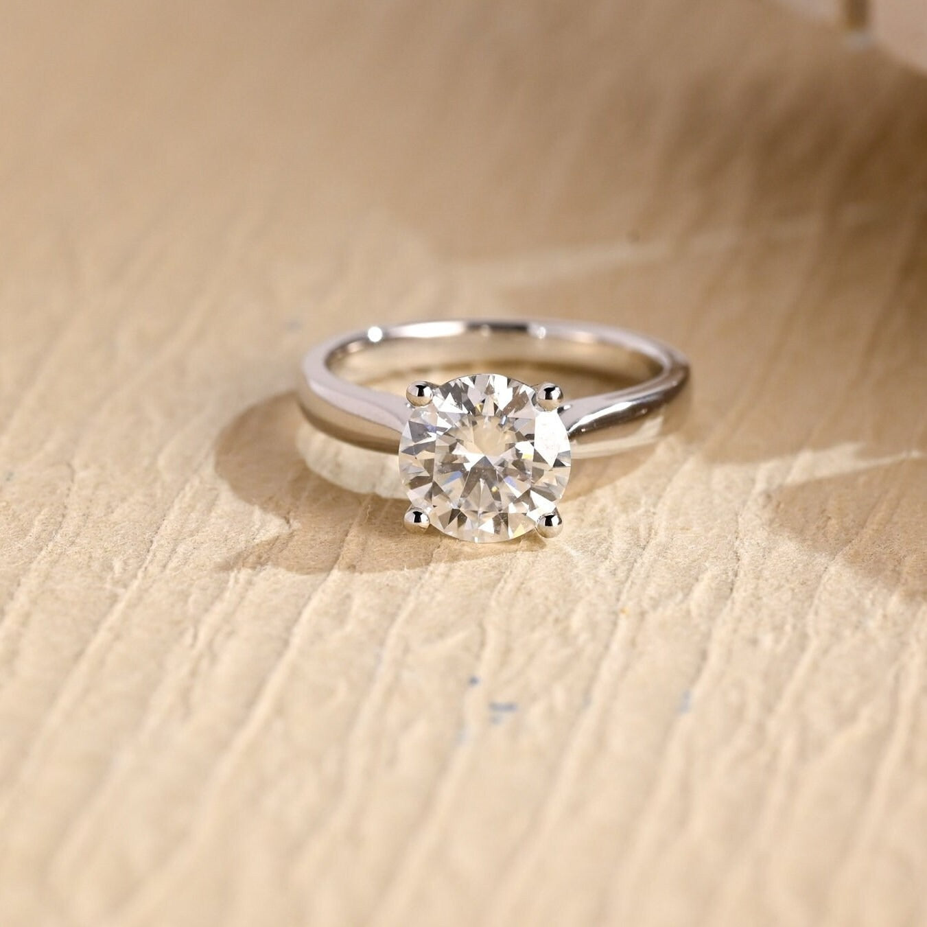 Round Cut Moissanite Ring