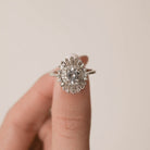 Round Halo Moissanite Ring