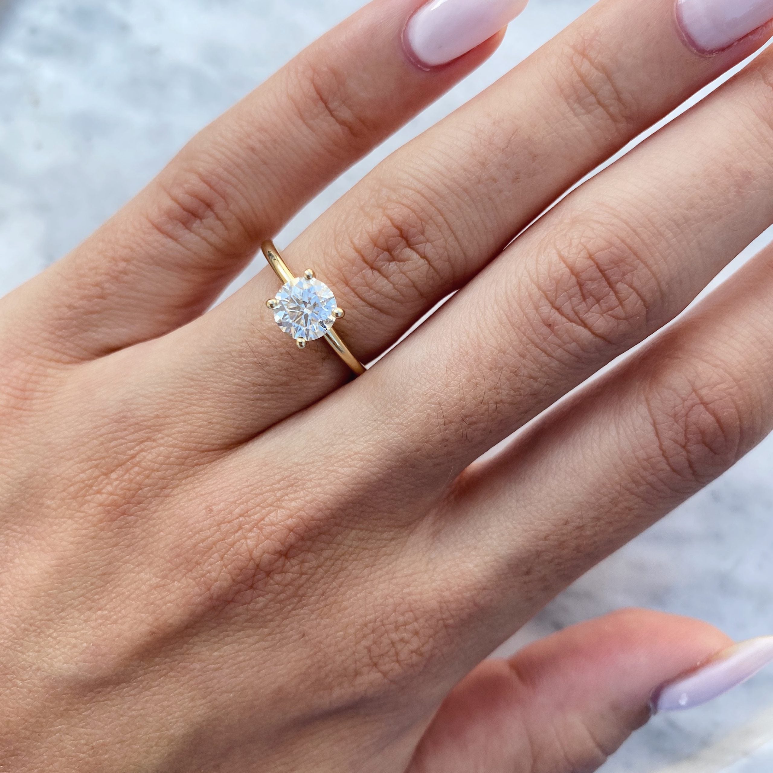 1ct Round Moissanite Ring