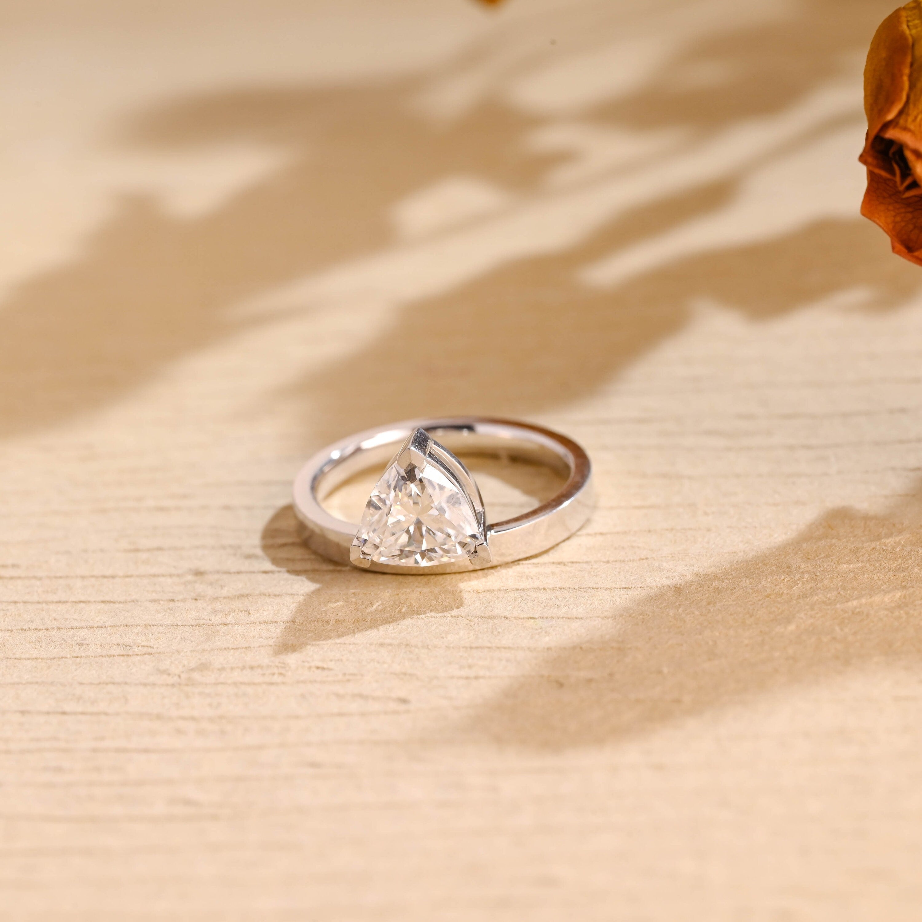 1 Carat Trillion Cut Moissanite Ring
