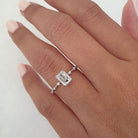 1ct Emerald Cut Moissanite Ring