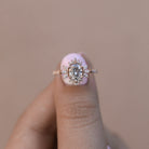 Oval Halo Moissanite Engagement Ring