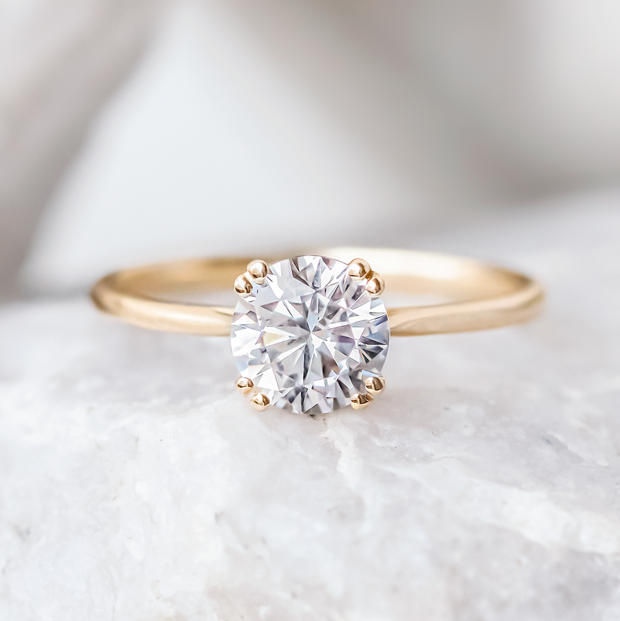 Round Moissanite Engagement Ring