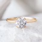 Round Moissanite Engagement Ring