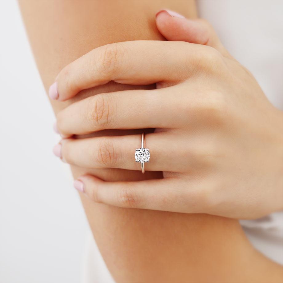1.20 CT Round Moissanite Engagement Ring