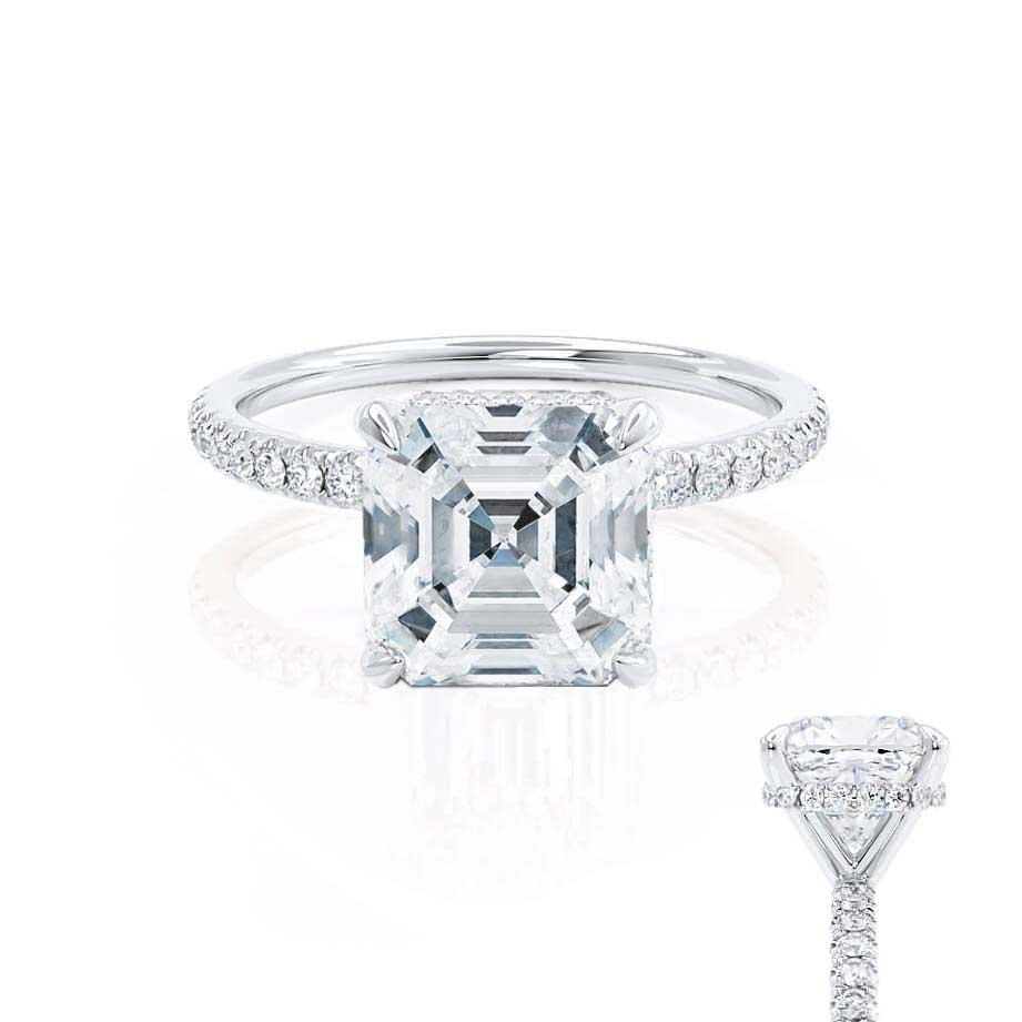 Asscher Moissanite Engagement Ring