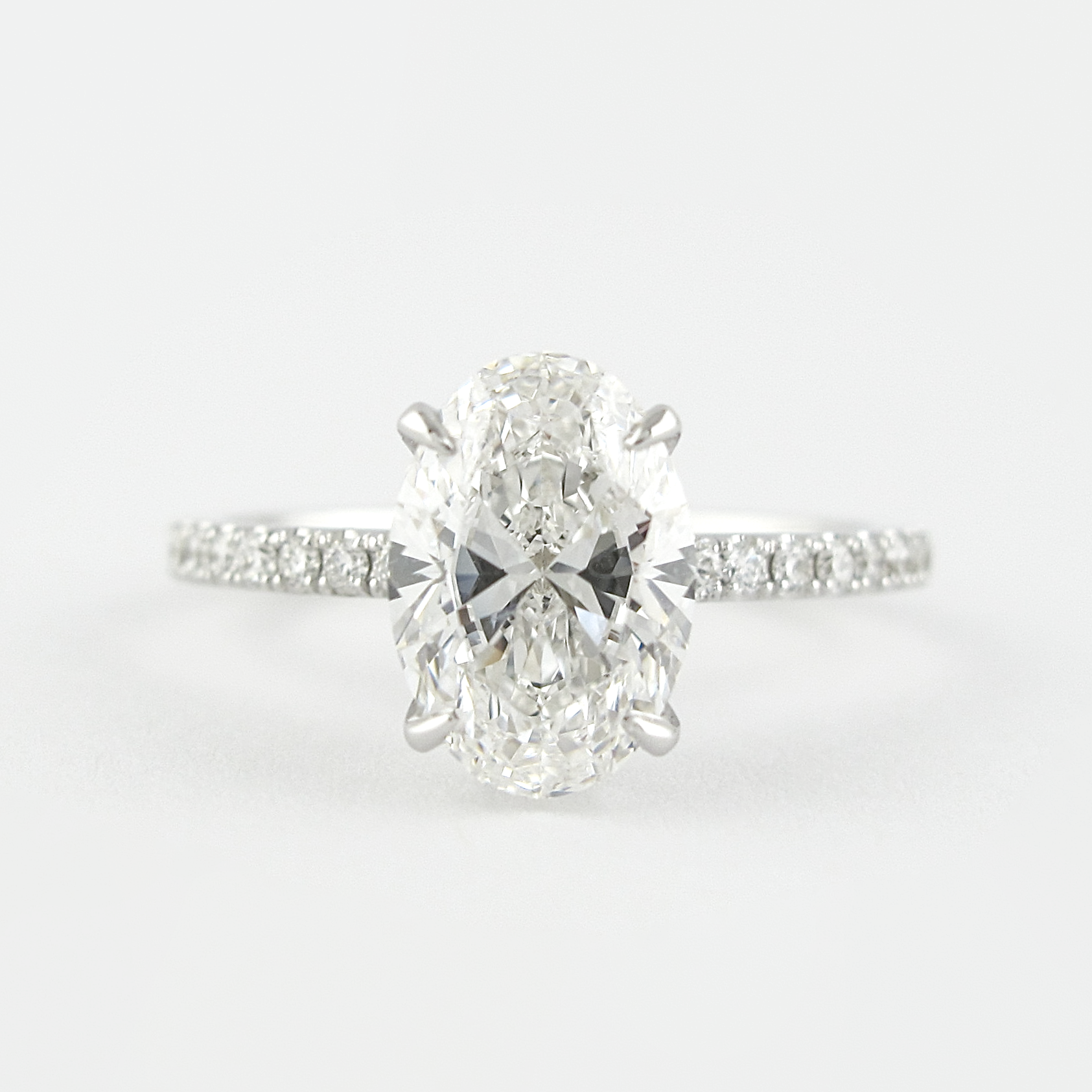 Hidden Halo Oval Ring