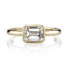 1.28CT East West Emerald Cut Moissanite Diamond Bezel Set Engagement Ring