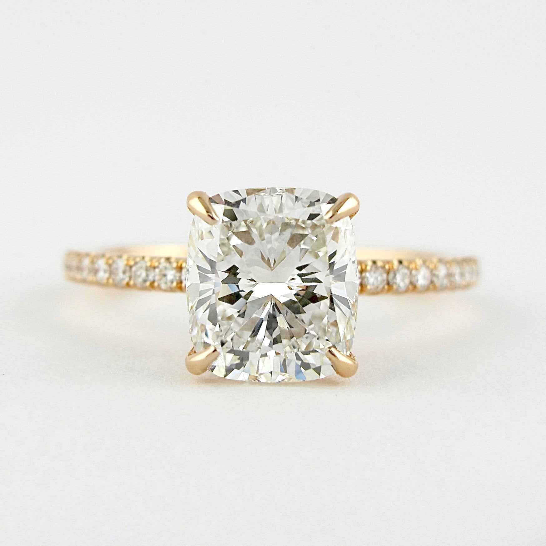 Hidden Halo Cushion Ring