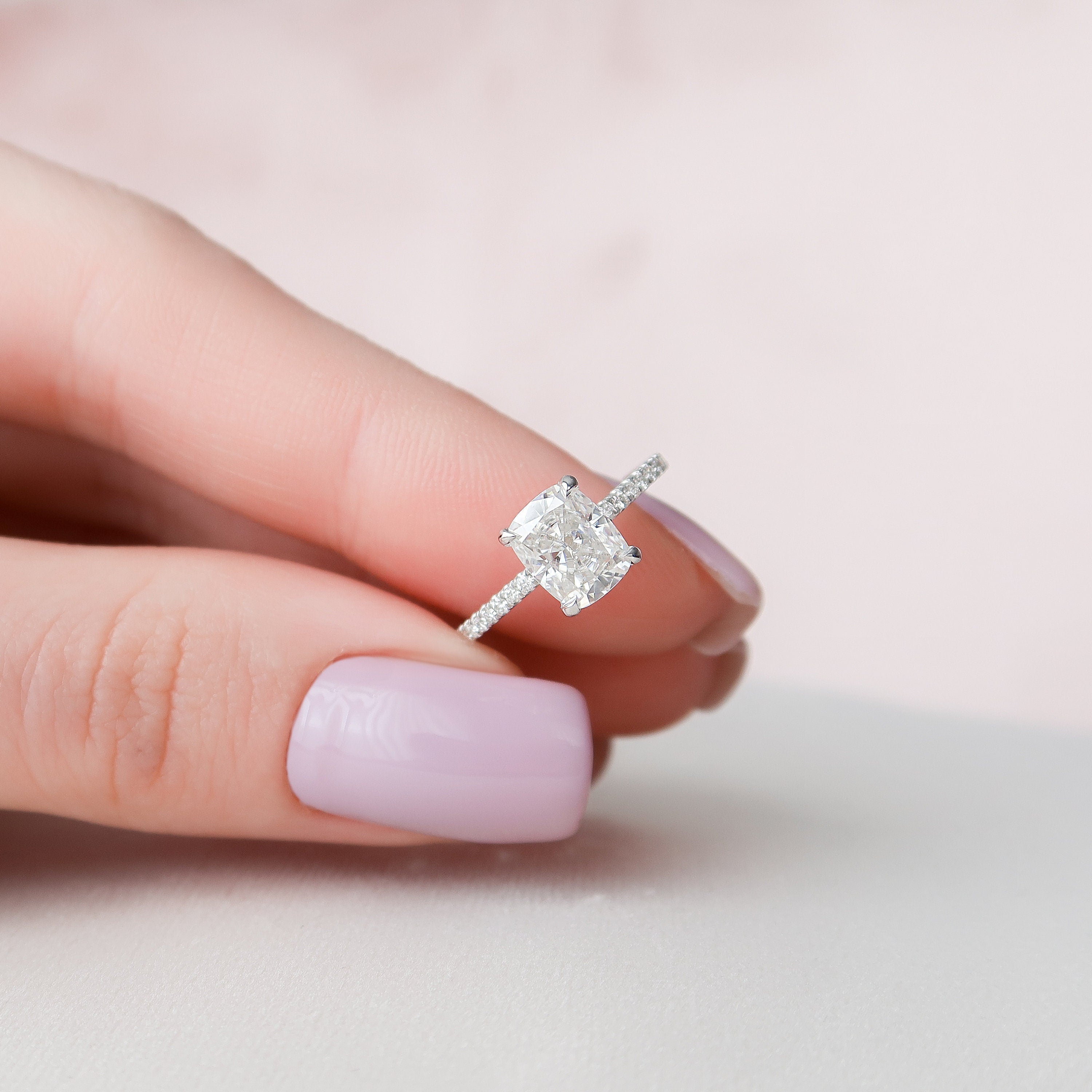 1.50CT Cushion Moissanite Ring