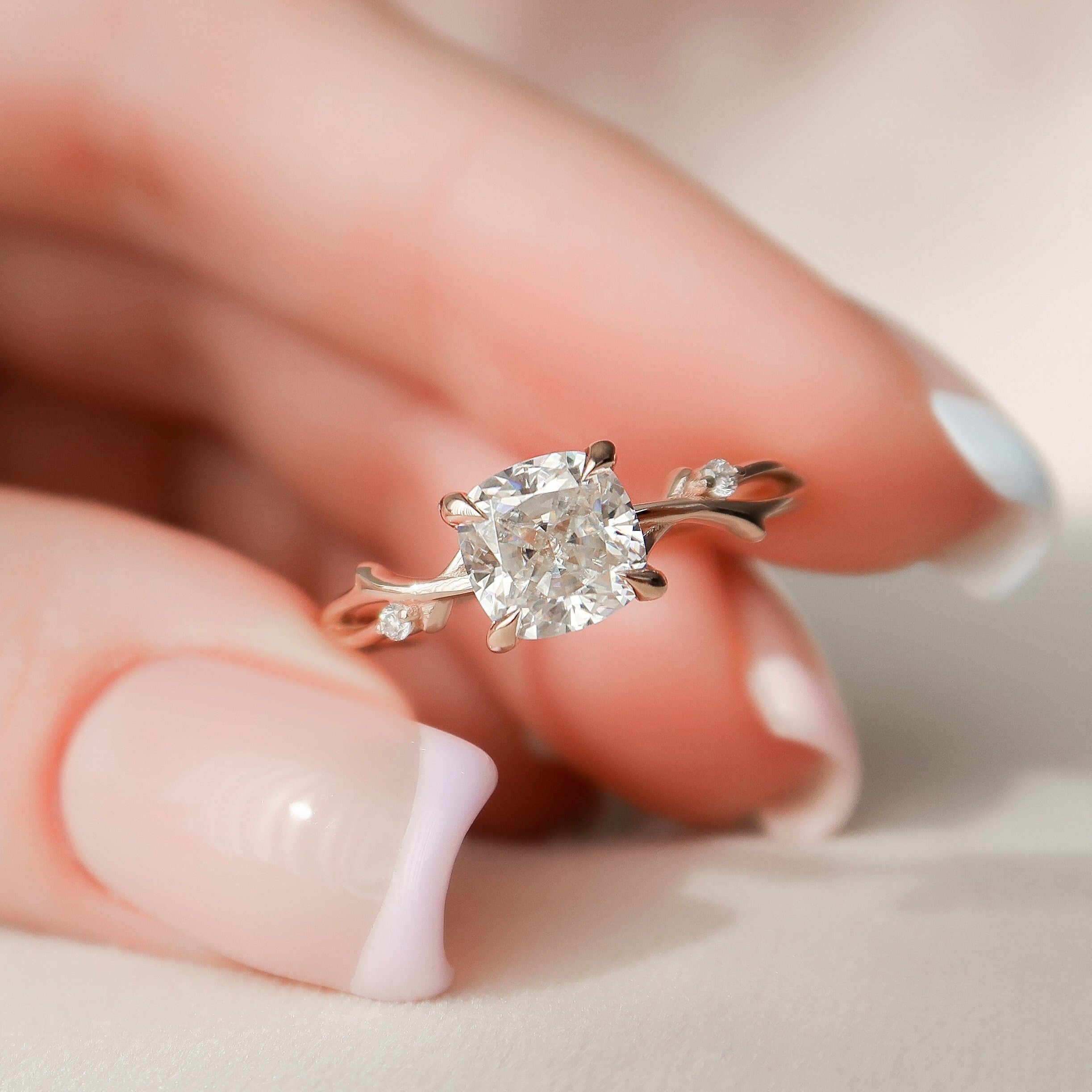 1.50CT Cushion Moissanite Ring