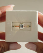 Emerald Cut Bezel Moissanite Ring