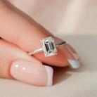 1.50CT Emerald Cut Moissanite Ring