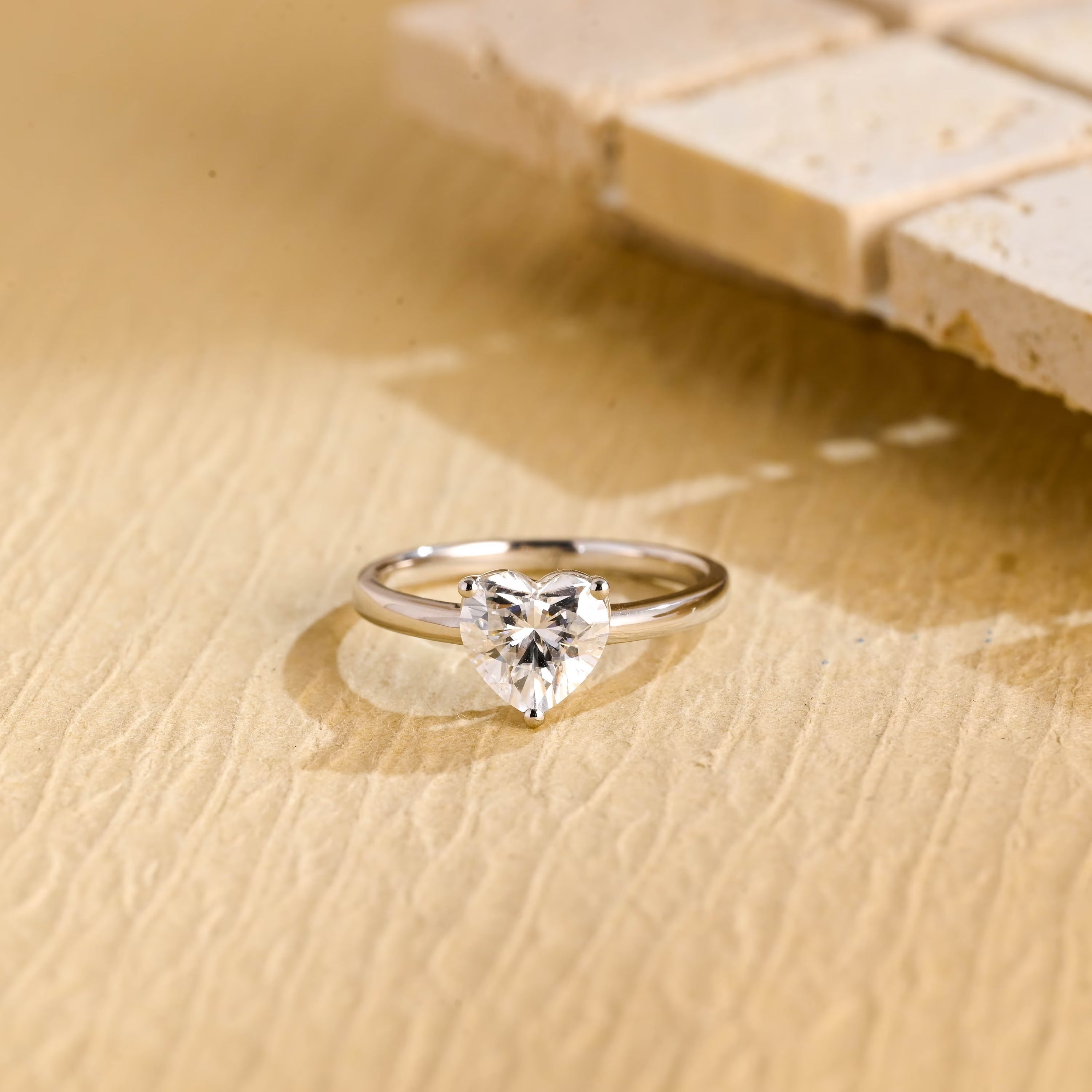 1.5 Carat Heart Shaped Moissanite Ring