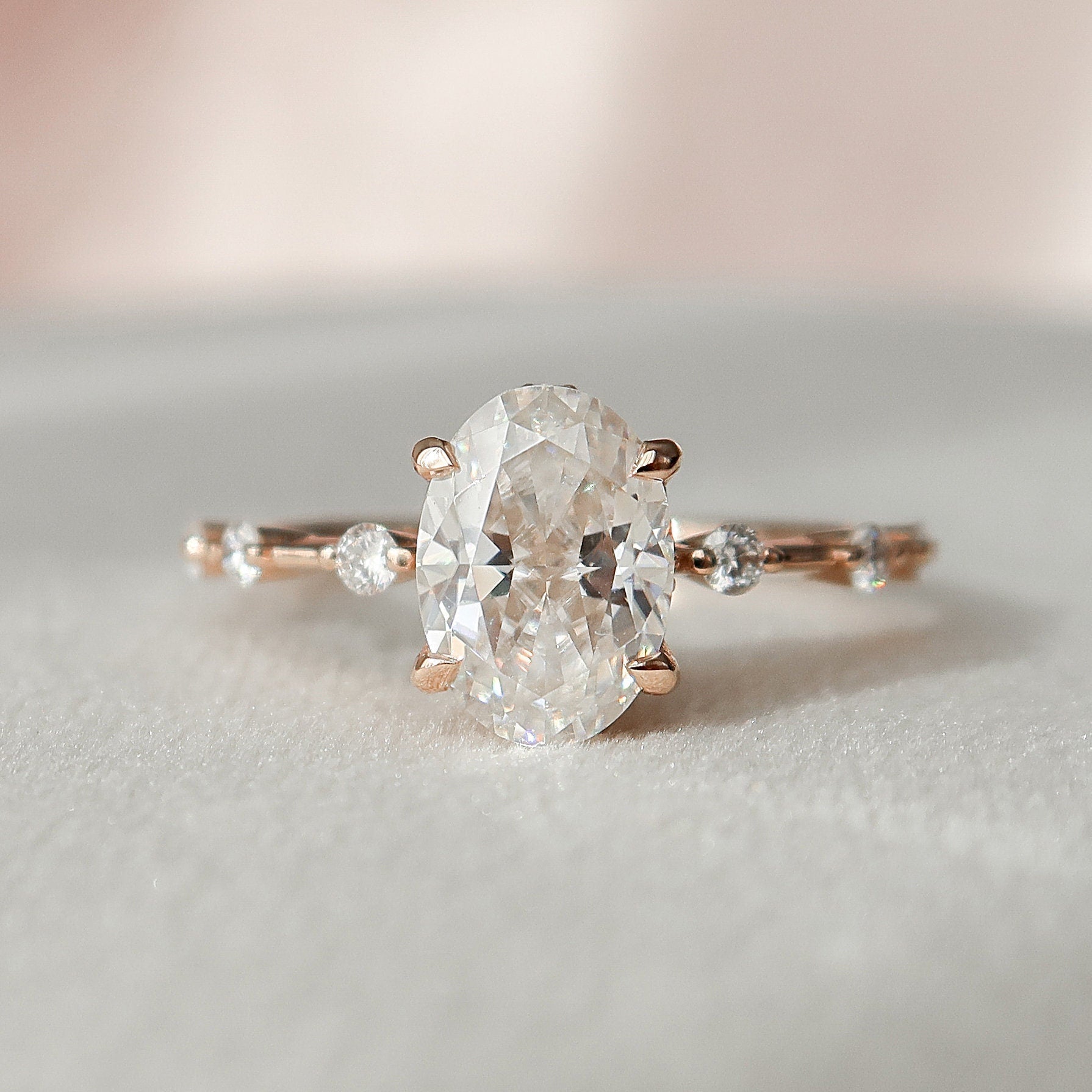 Pave Band Moissanite Ring