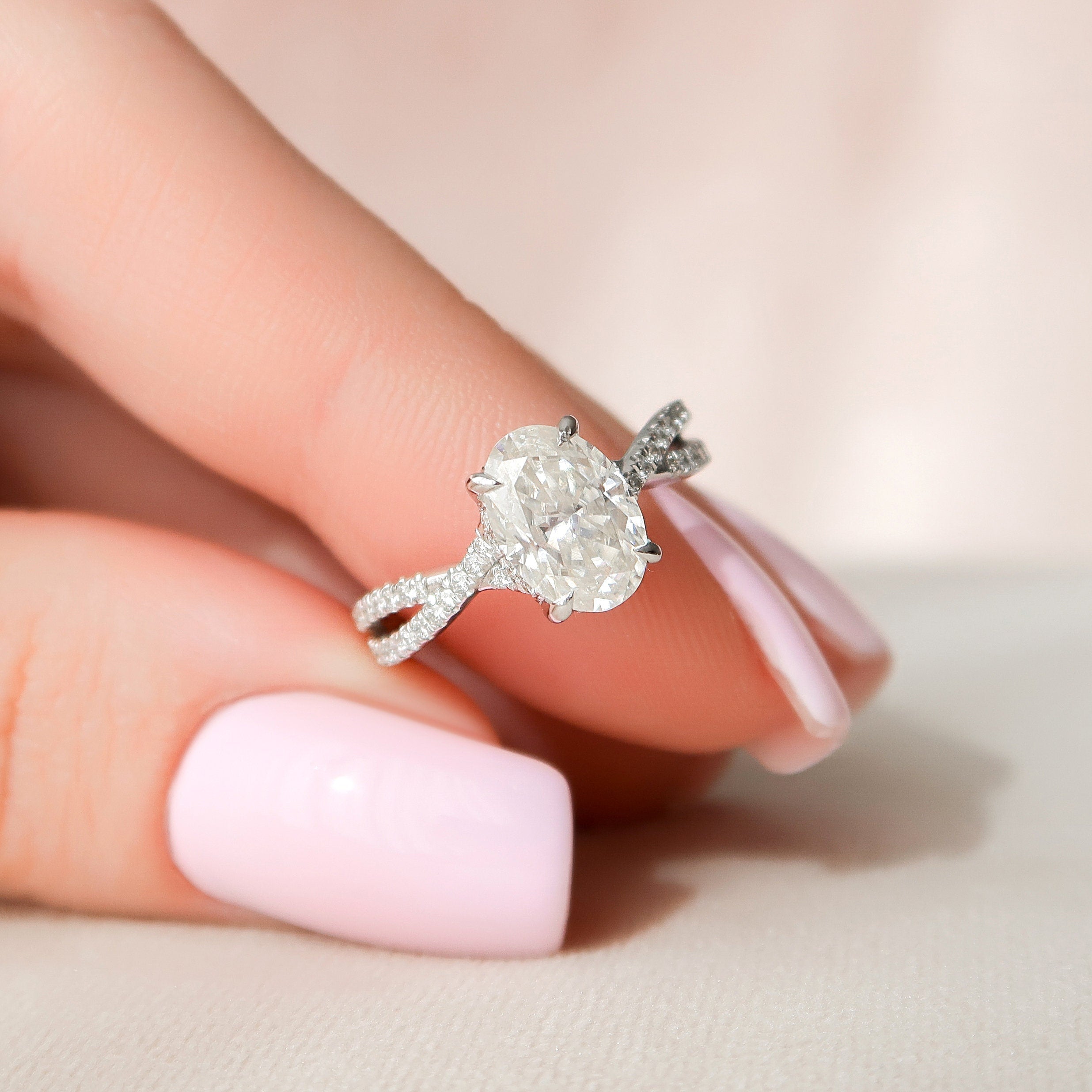 1.50CT Oval Moissanite Ring