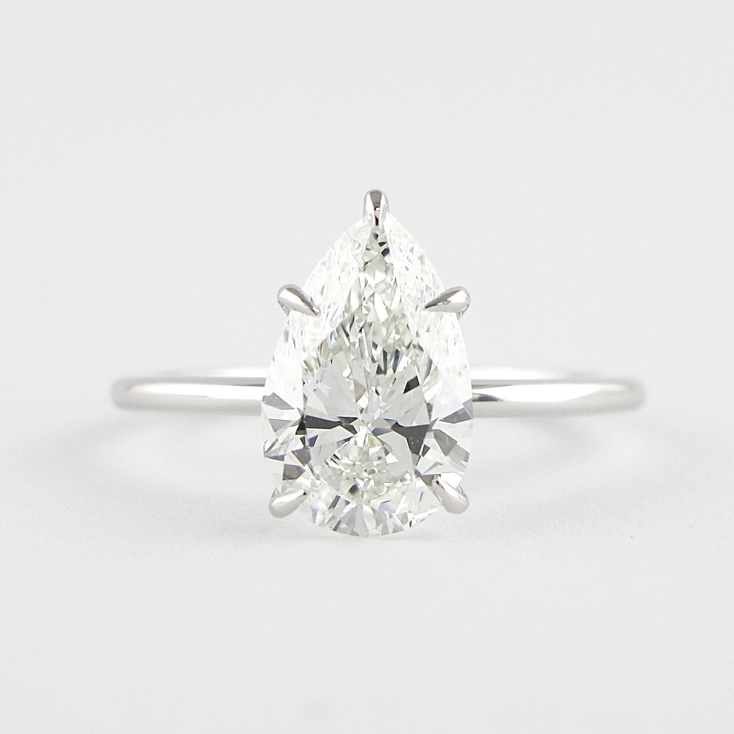 Pear Moissanite Engagement Ring