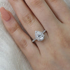 Pear Shape Moissanite Engagement Ring