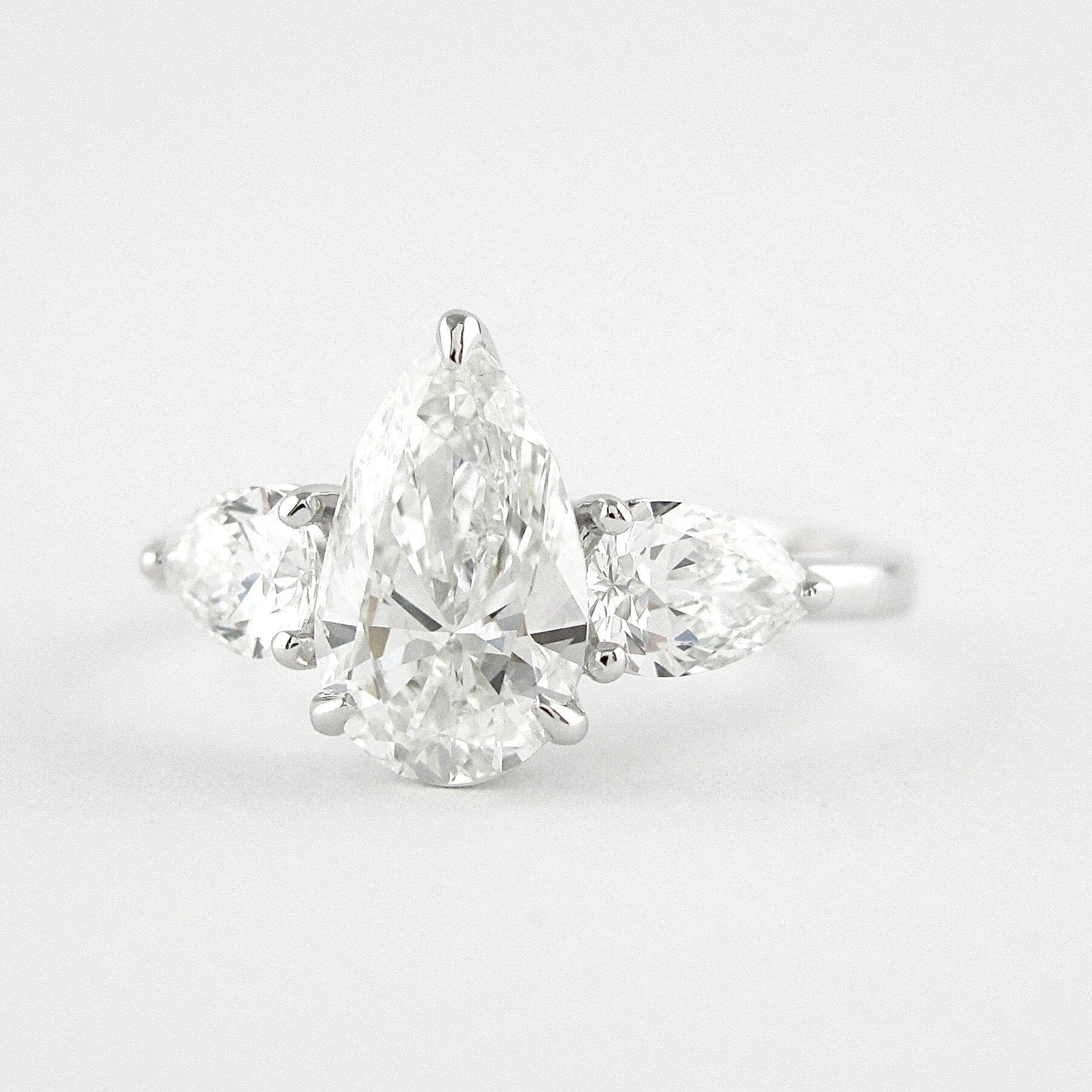 Pear Cut Moissanite Engagement Ring