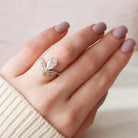 Chevron Moissanite Ring
