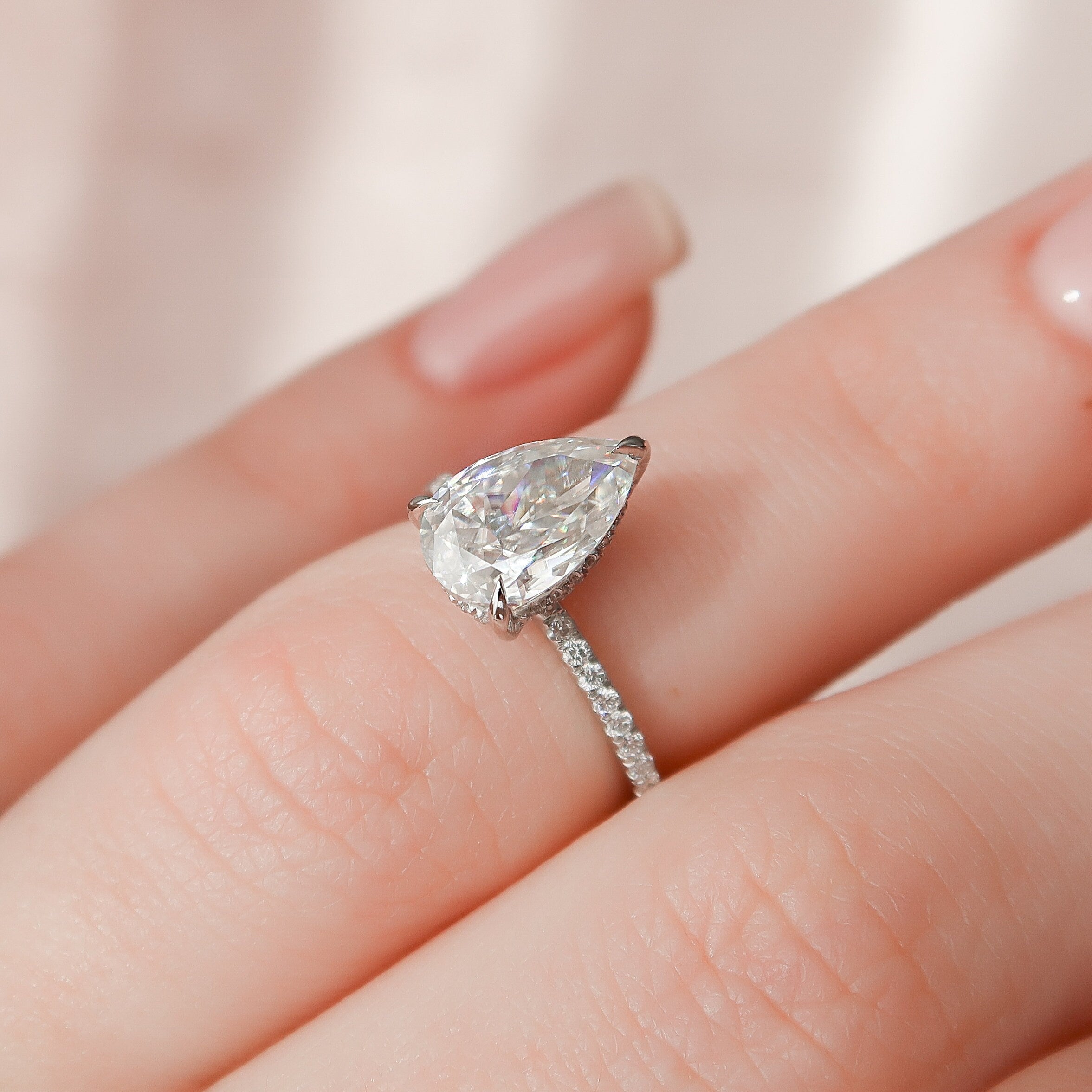Hidden Halo Moissanite Ring