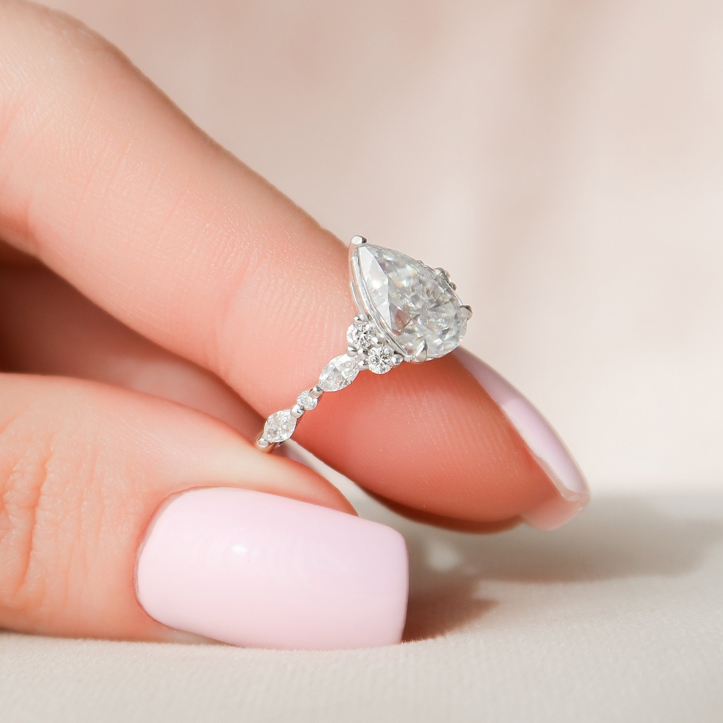 Pear Bridal Ring