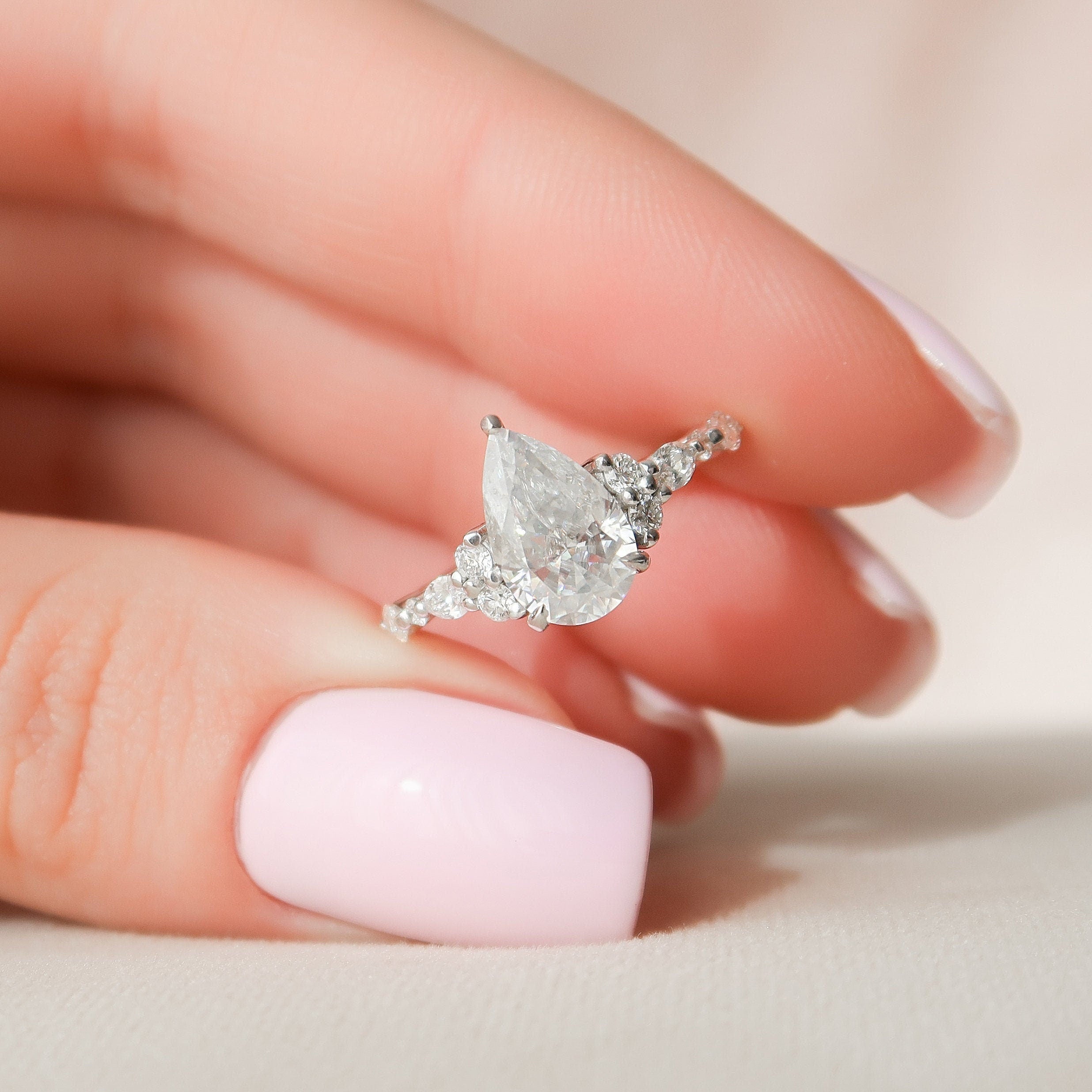1.50CT Pear Moissanite Ring
