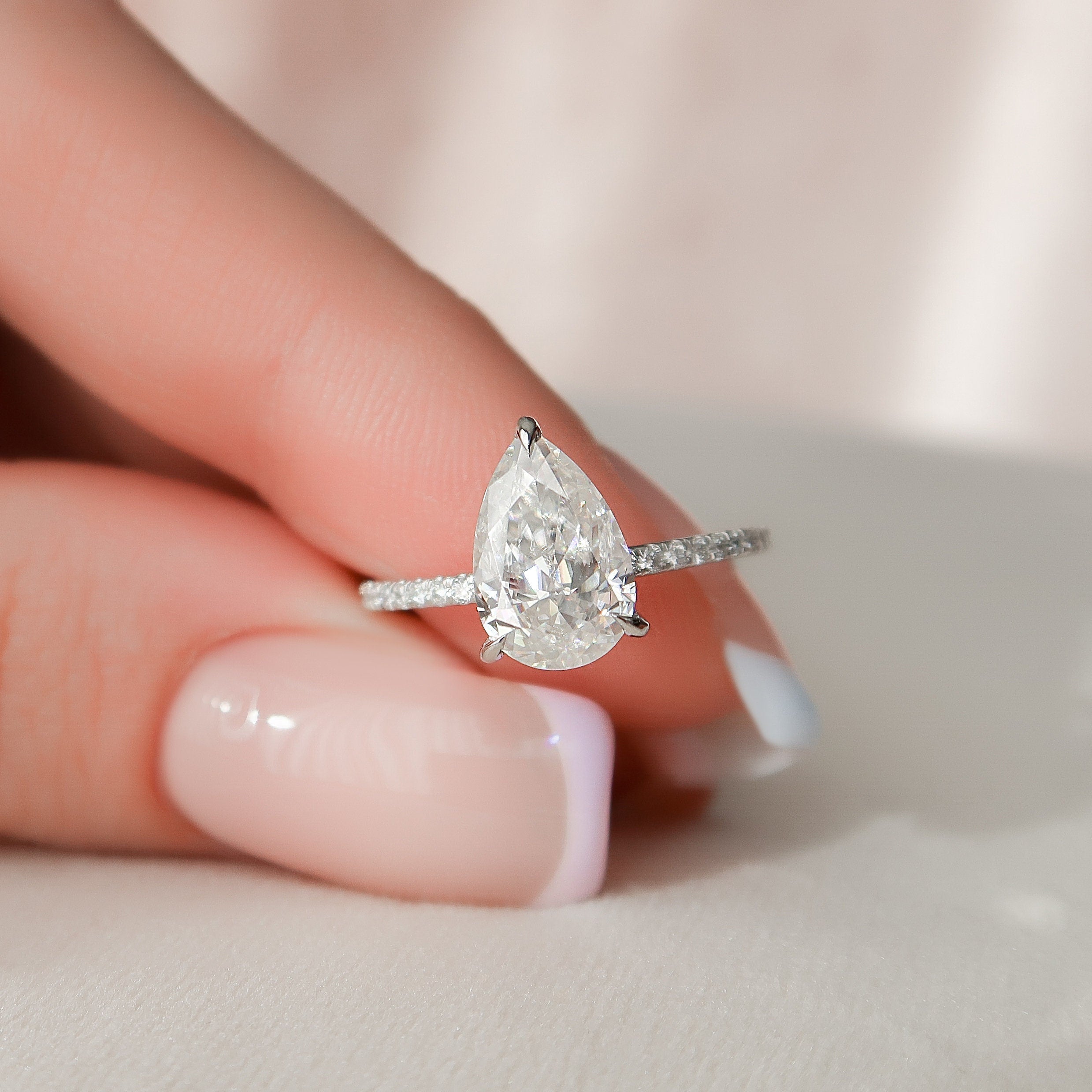1.50CT Pear Moissanite Ring