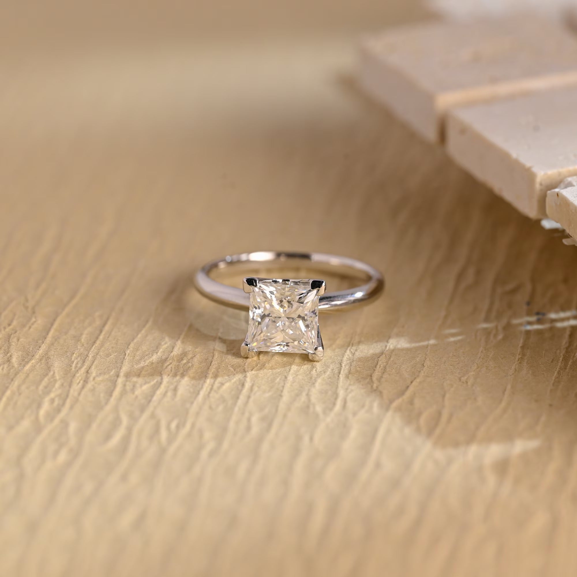 1.5 Carat Princess Cut Moissanite Ring