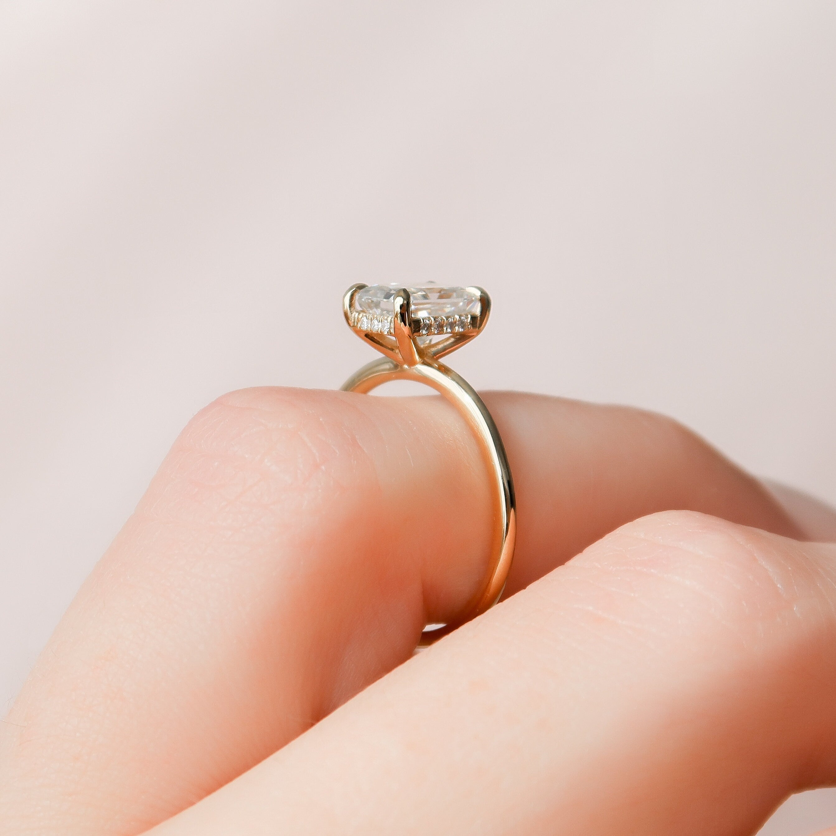 Radiant Solitaire Moissanite Ring