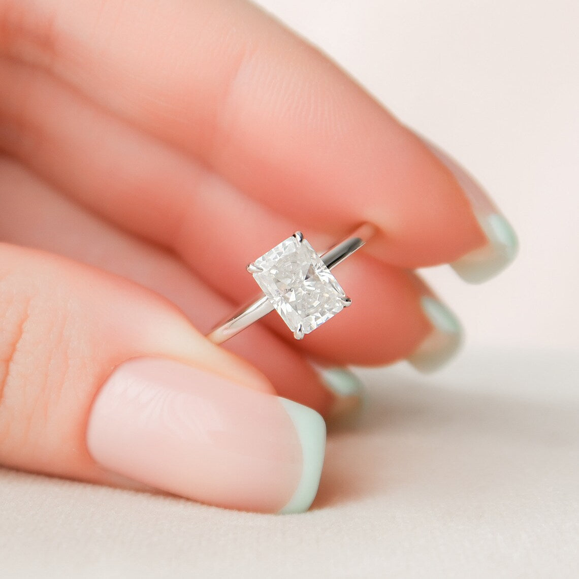 1.50CT Radiant Moissanite Ring