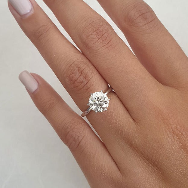 Round Moissanite Engagement Ring