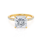 Princess Cut Moissanite Hidden Halo Ring