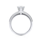 Solitaire Pave Moissanite Ring
