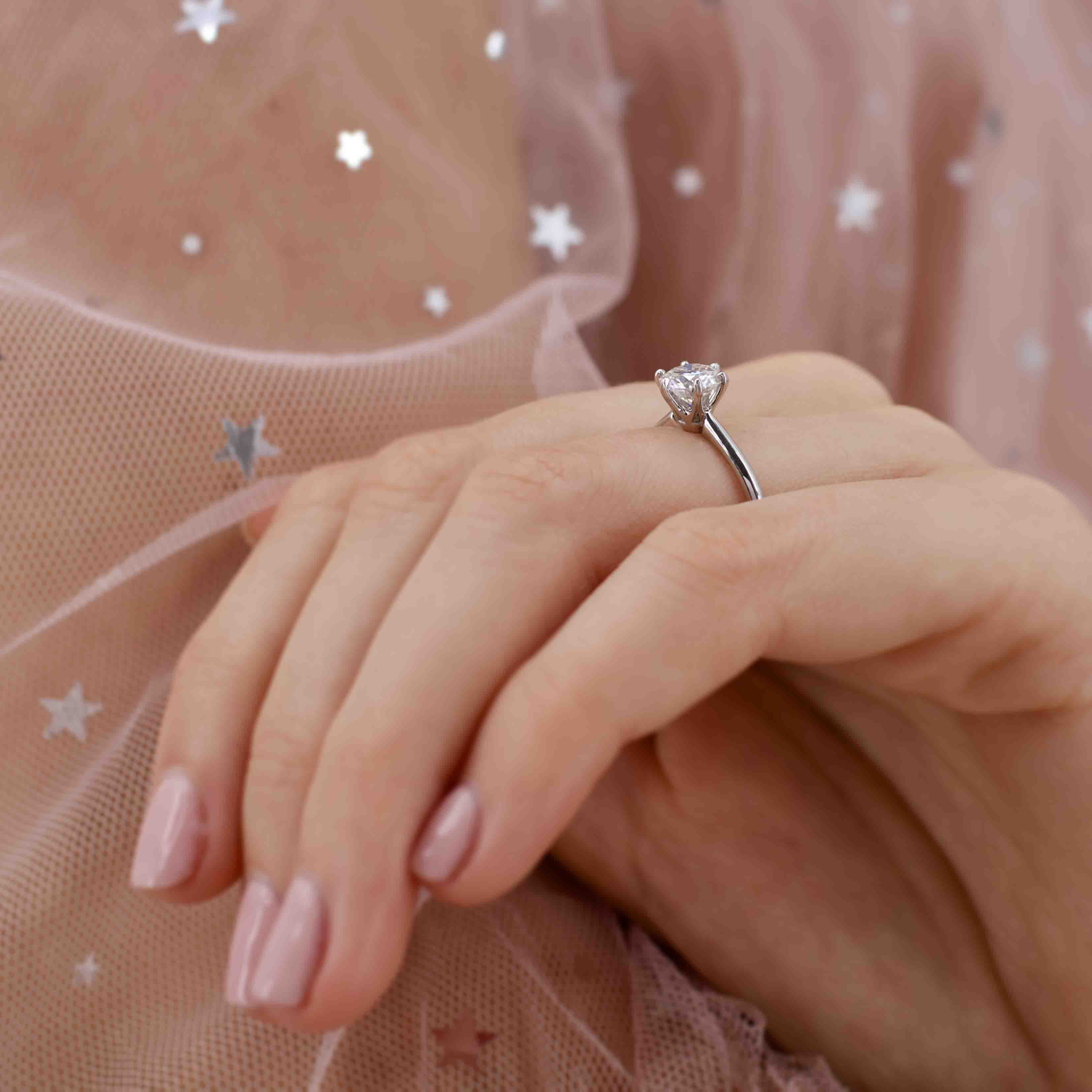 White Gold Moissanite Ring