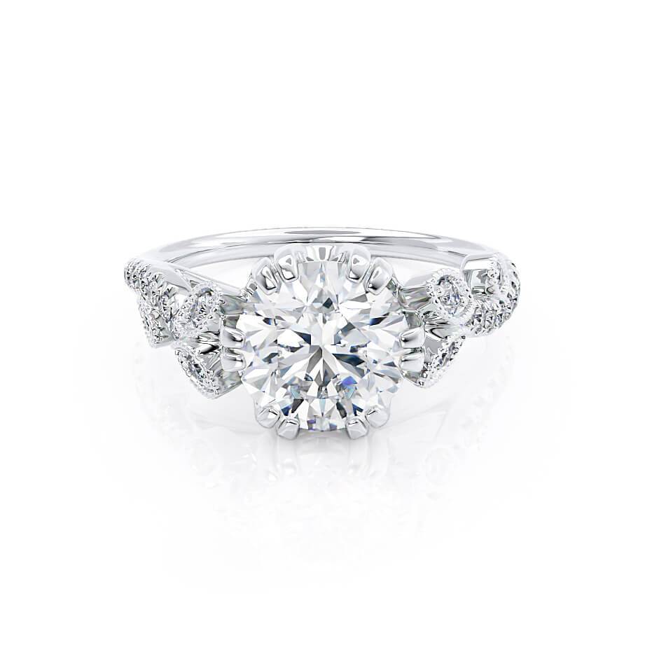 1.50 CT Round Moissanite Engagement Ring