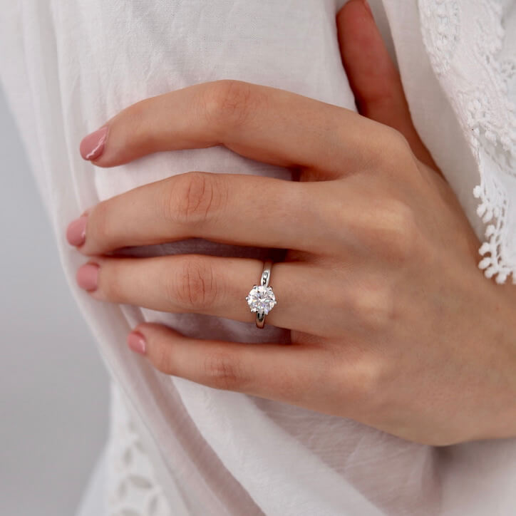1.50 CT Round Moissanite Ring