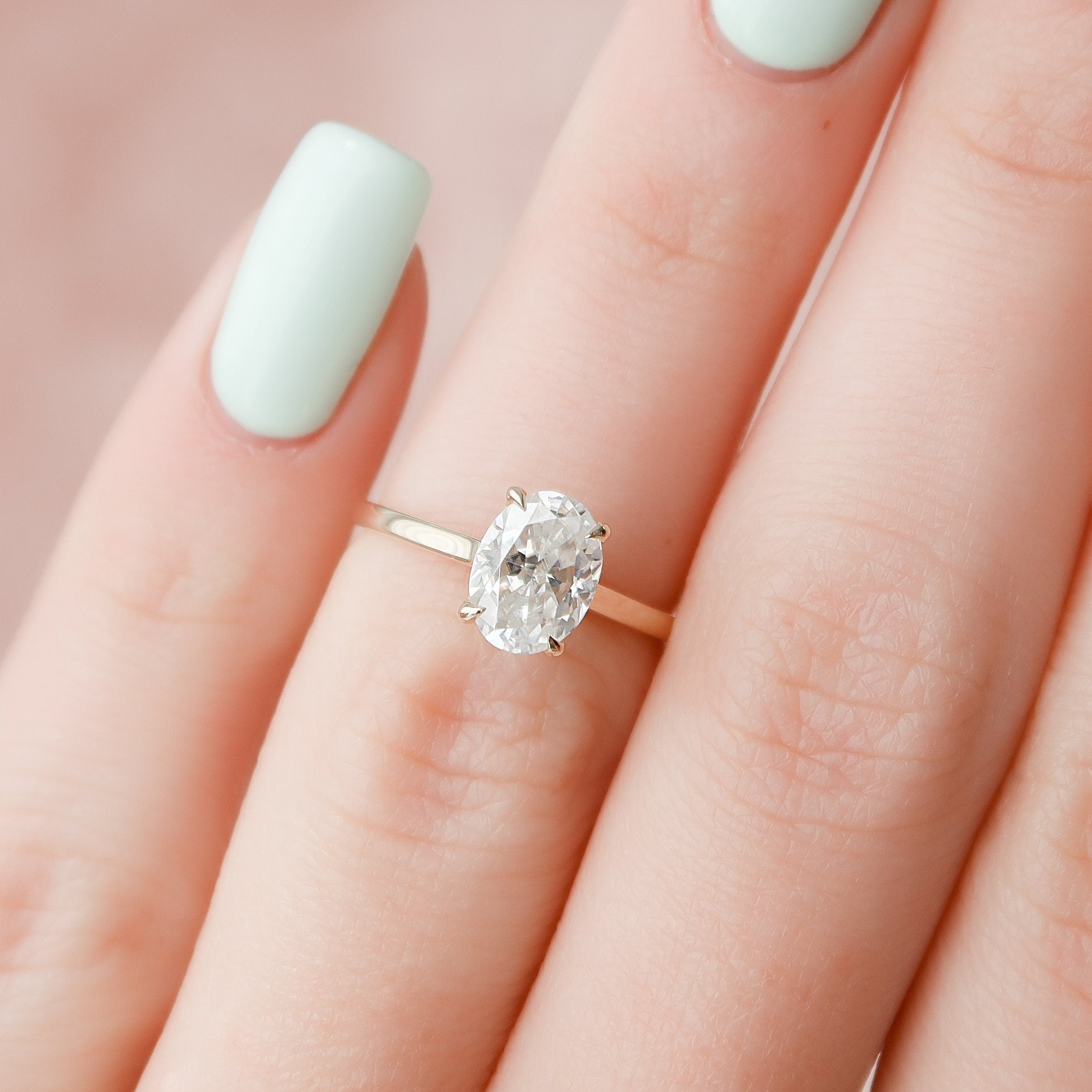 1.5CT Oval Moissanite Ring