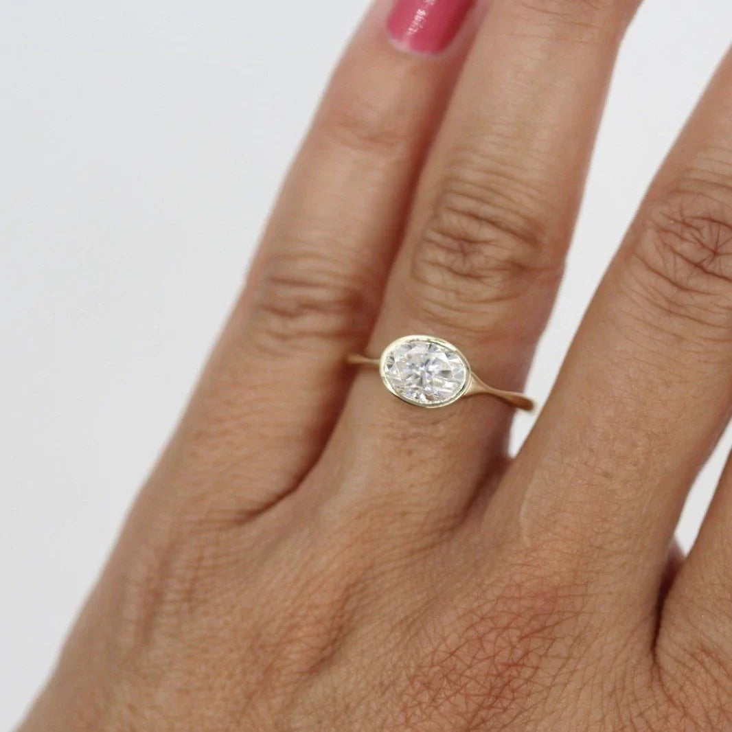 1.5ct Oval Moissanite Ring