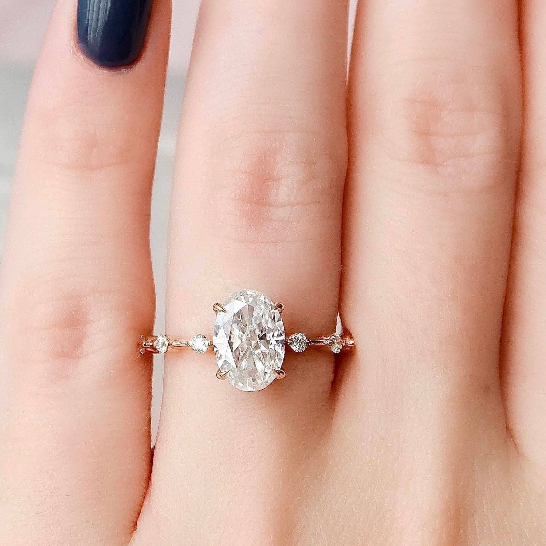 Oval Cut Moissanite Ring