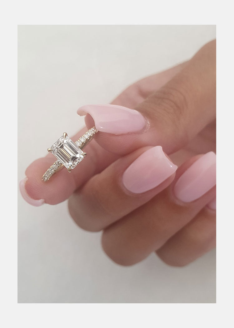 Pave Moissanite Engagement Ring