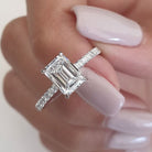 Emerald Cut Moissanite Engagement Ring