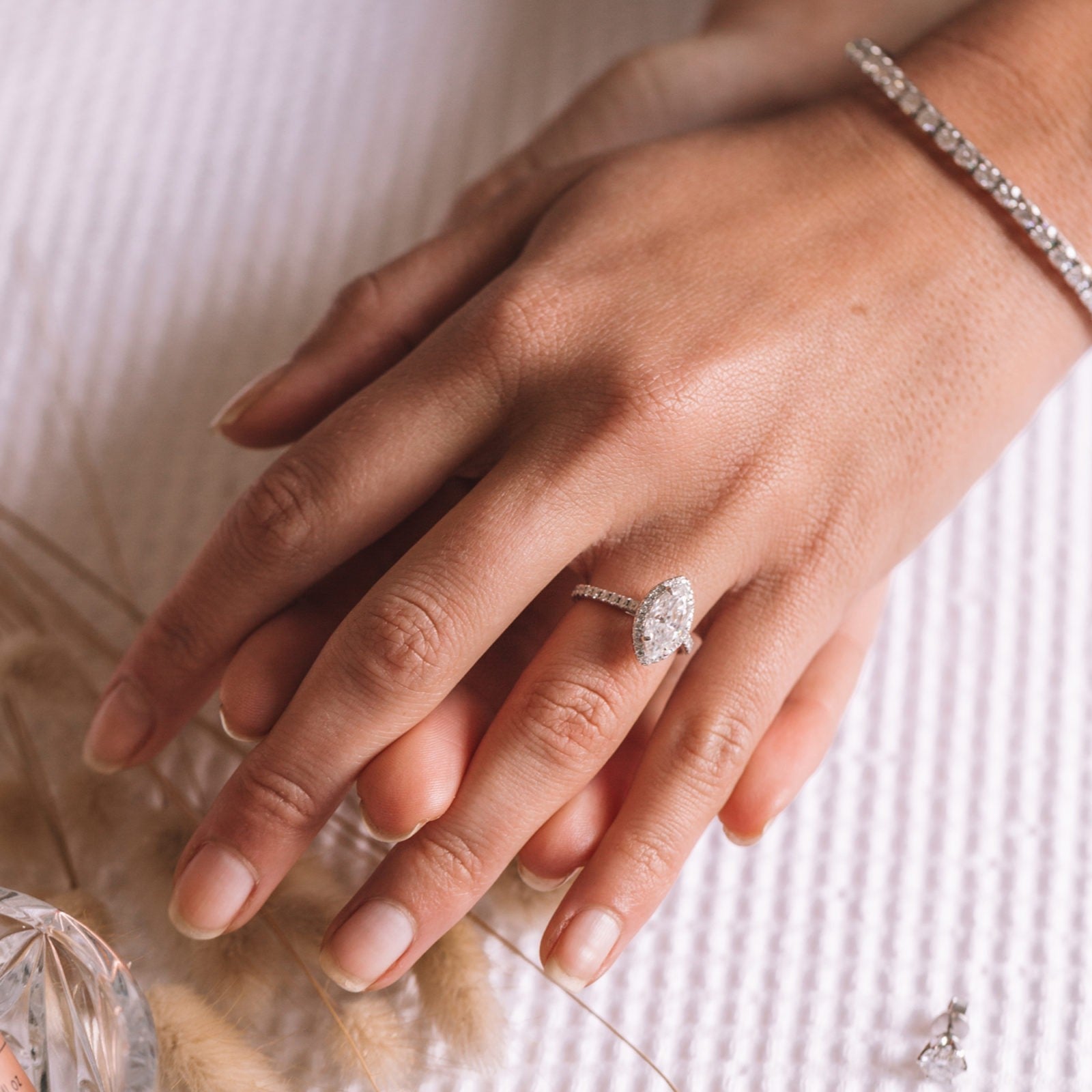 Marquise Moissanite Engagement Ring