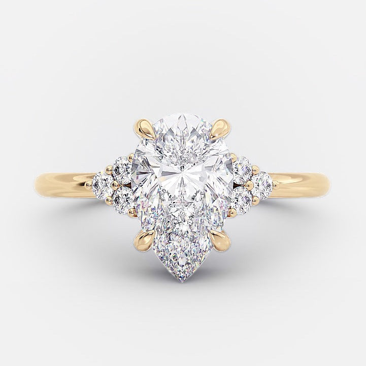 Pear Cluster Engagement Ring